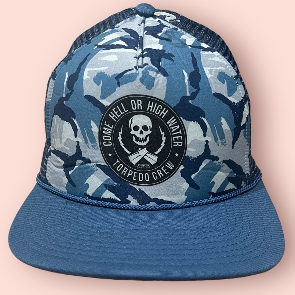 Patagonia Torpedo Crew Come Hell Or  High Water Mesh Trucker Cap (Camo) ~~ Rare